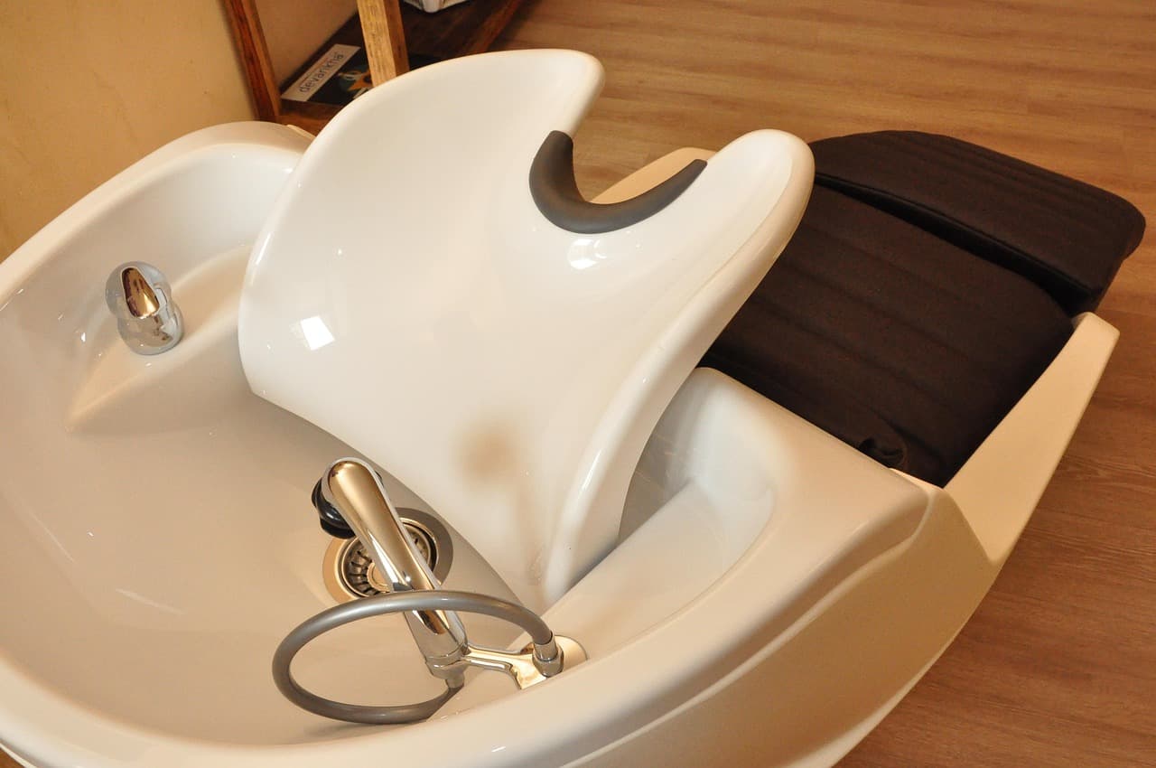 A white salon basin